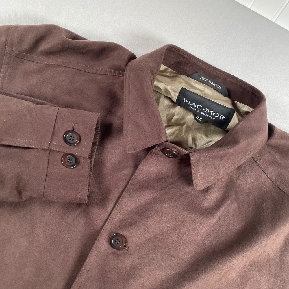 MAC MOR Private Collection Men XL Brown‎ Faux Suede Chore Jacket Shirt Canada